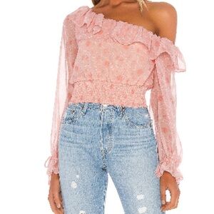 Super cute summery floral off the shoulder blouse or going out top